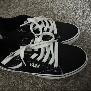 Vans Classic Black and White Lace-Up Shoes